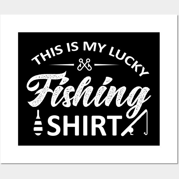 This is my Lucky Fishing Shirt Funny Retro Wall Art by jenneketrotsenburg